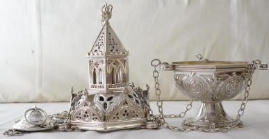 French Antique Solid Silver Thurible